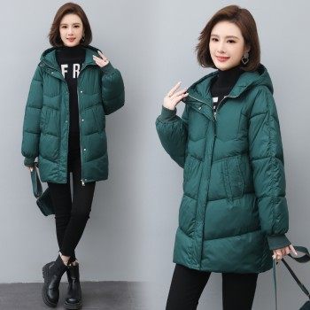 2022 new winter slimming and age-reducing casual fashion mid-length cotton jacket for women