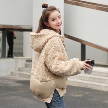 2021 new winter lamb wool small coat Korean style cotton jacket loose bf fashion trend cotton coat